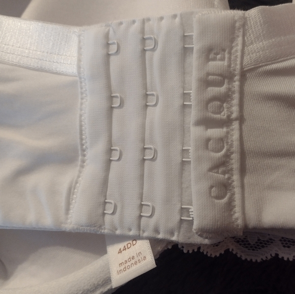 CACIQUE,White Bra Size 44DD Lightly lined Full Coverage Bra W/Lace Overlay, NWOT - Picture 2 of 3